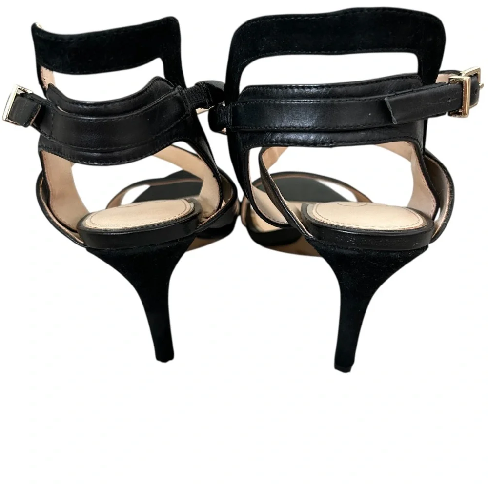 JESSICA SIMPSON Women’s Black Strappy Sandals Vegan Leather & Suede 4